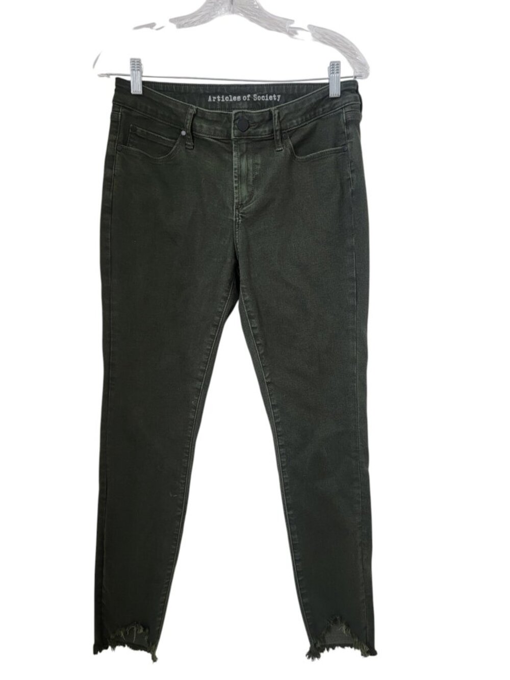 Articles of Society Size 29 "Stephanie" Step Hem Skinny Jeans in Green Folsom